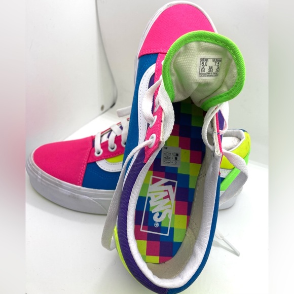 VANS - Old Skool Neon Color Block - W7.5 NEW! - Picture 5 of 8